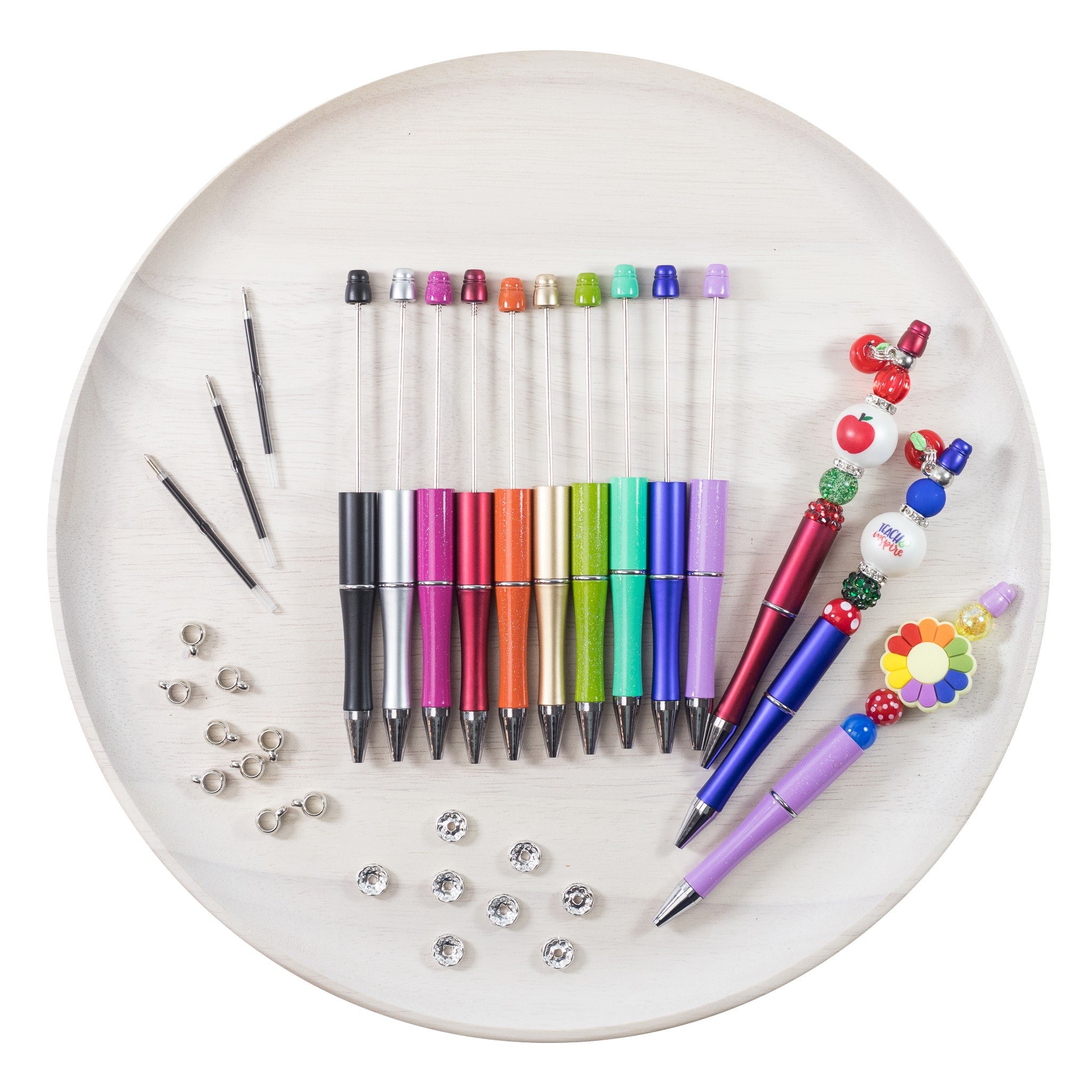 Metallic DIY Blank Pens for Beads, Beadable Pens to Customize