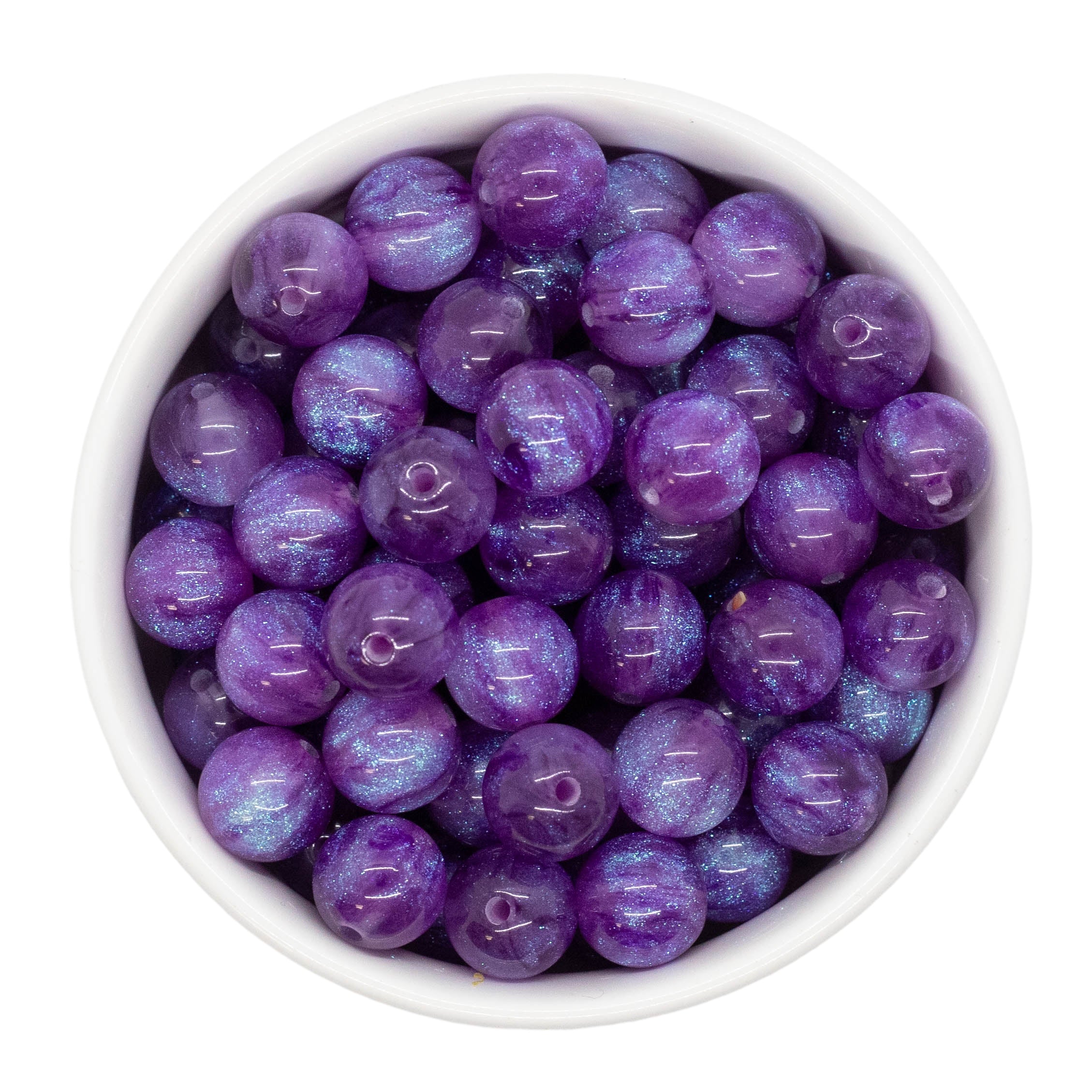 Mauve Cosmic Glitter Beads 12mm