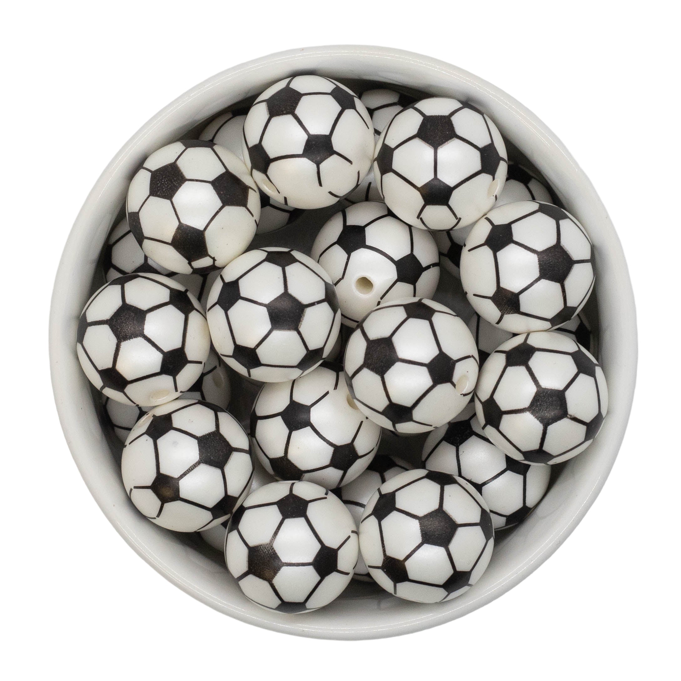 Baseball Printed Beads 20mm