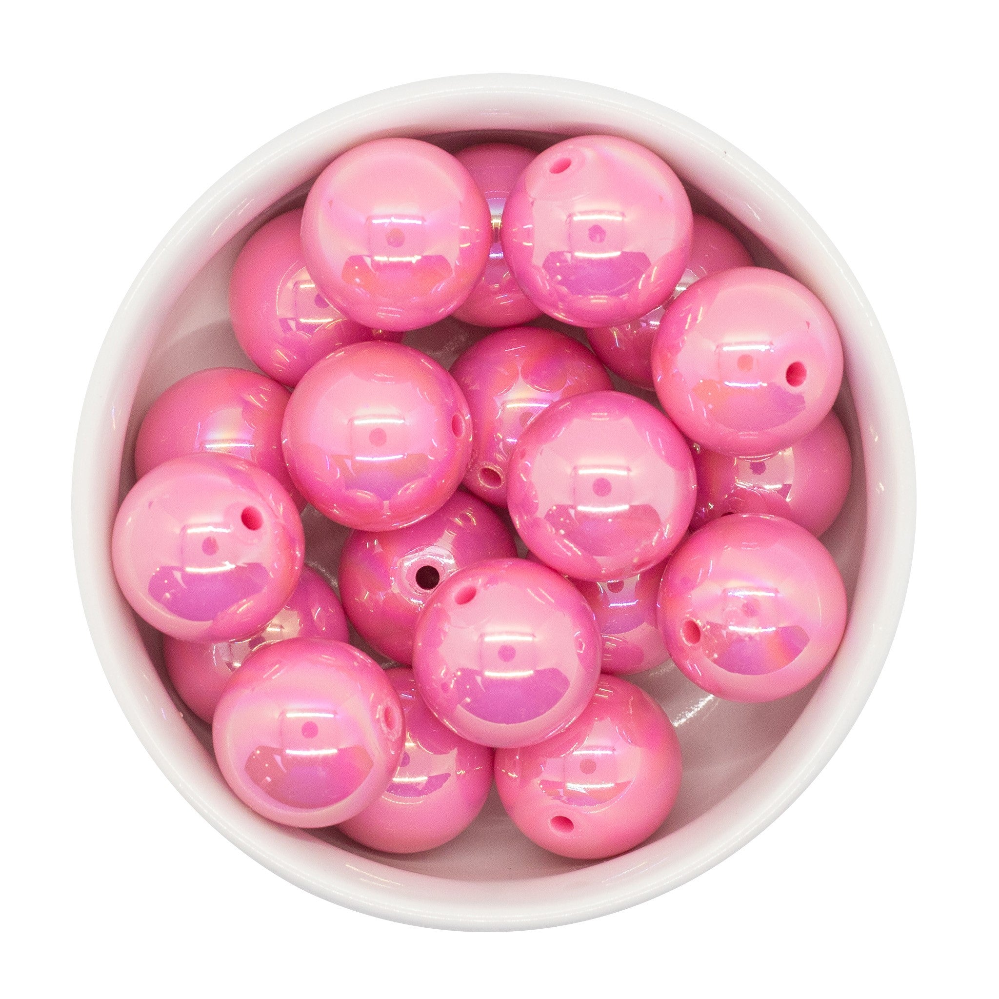 20mm Shocking pink solid bubblegum beads