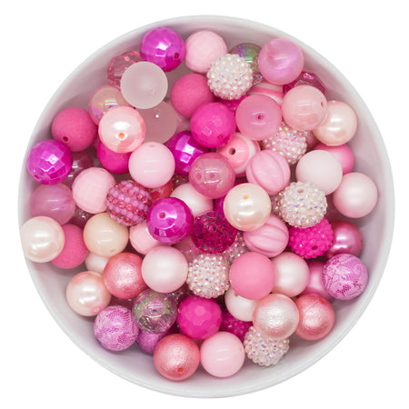 25pcs Assorted Pink Series Focal Beads, Silicone Beads Bulk