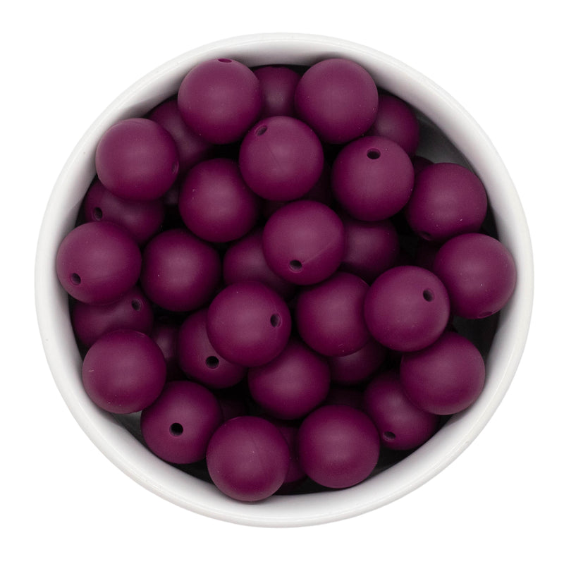 Plum Silicone Beads 15mm (Package of 10)