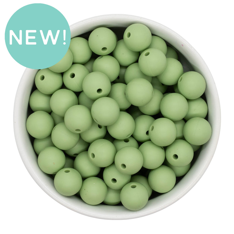 Moss Green Silicone Beads 12mm (Package of 20)