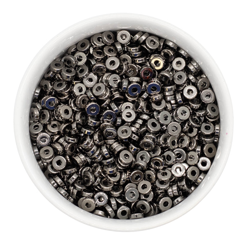 Gunmetal Flat Disc Spacer Beads 6x2mm (Package of 40)