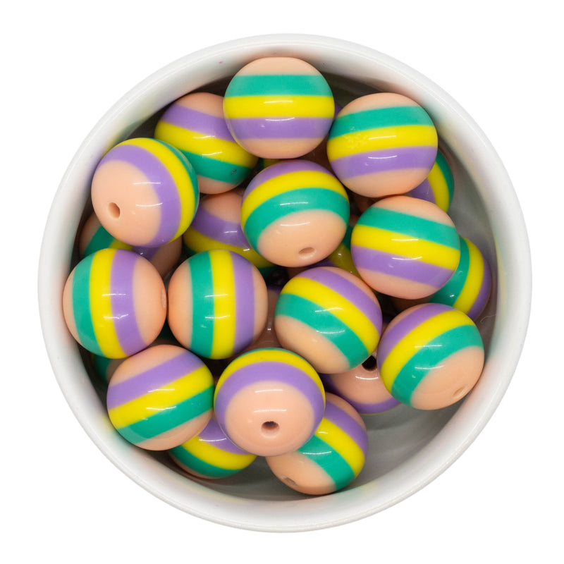 Pastel Stripe Beads 20mm (Package of 10)