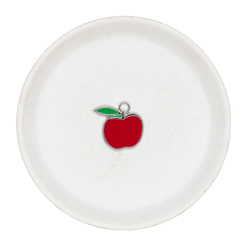 Red Apple Enamel Jumbo Charm 25x24mm (Package of 1)