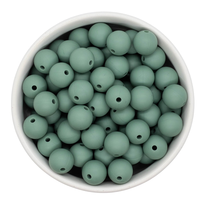 Eucalyptus Green Silicone Beads 12mm (Package of 20)