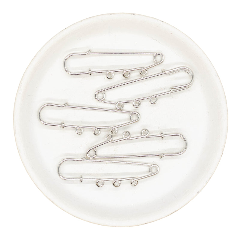 Jumbo Brooch Safety Pin with Loops (Package of 5)