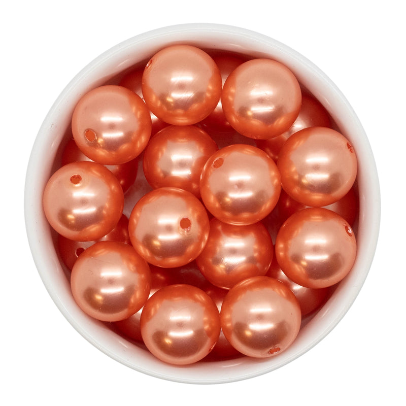 Bright Coral Pearl Beads 20mm (Package of 10)