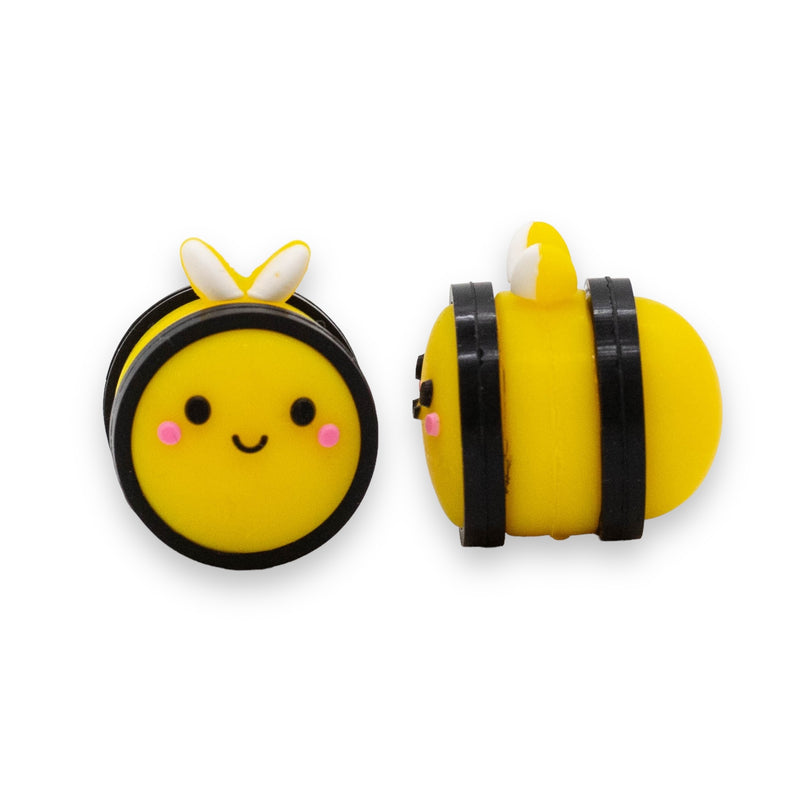 3-D Bee Silicone Focal Bead 24x25x23mm (Package of 2)