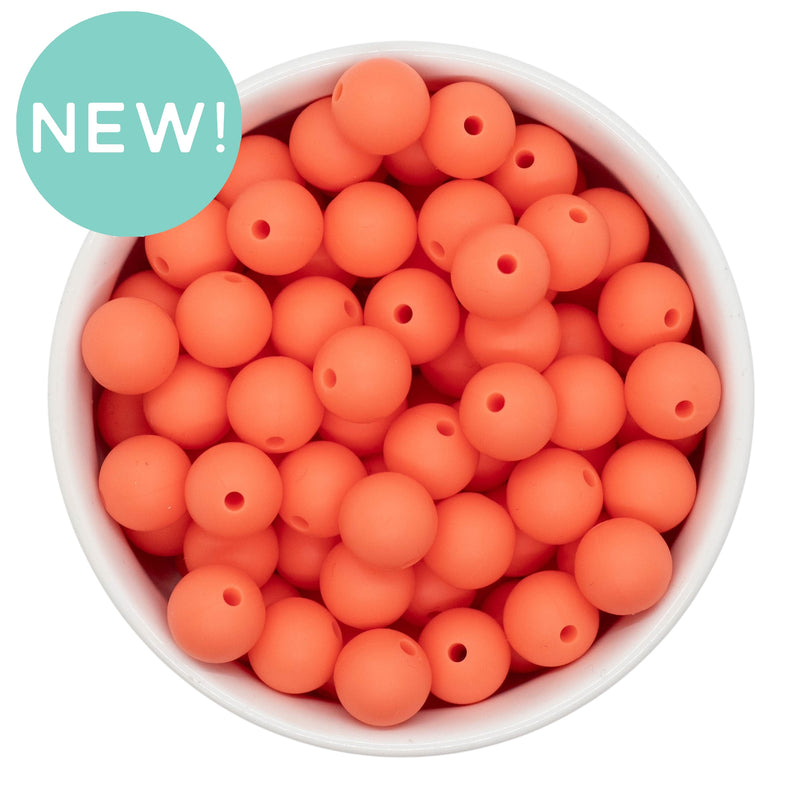 Sunset Orange Silicone Beads 12mm (Package of 20)