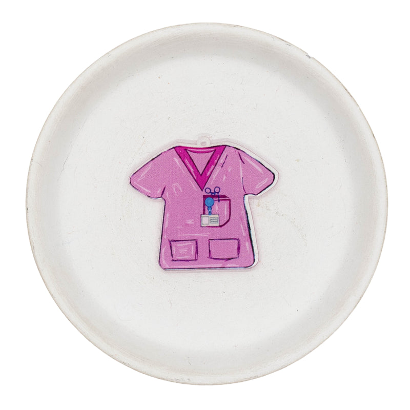 Pink Scrubs Acrylic Accent w/Hole 40x45mm (Package of 1)