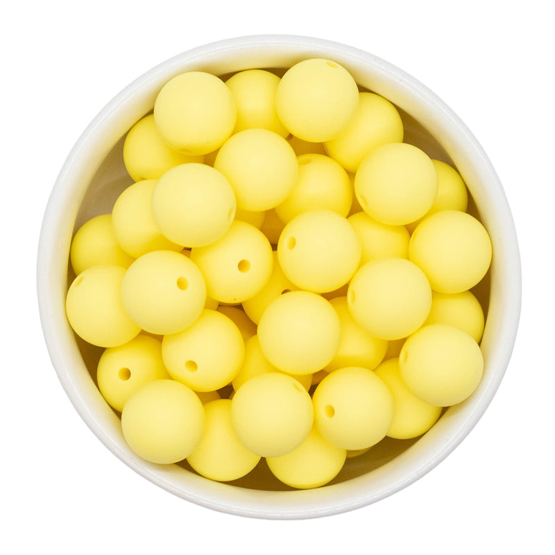 Pale Yellow Silicone Beads 15mm (Package of 10)