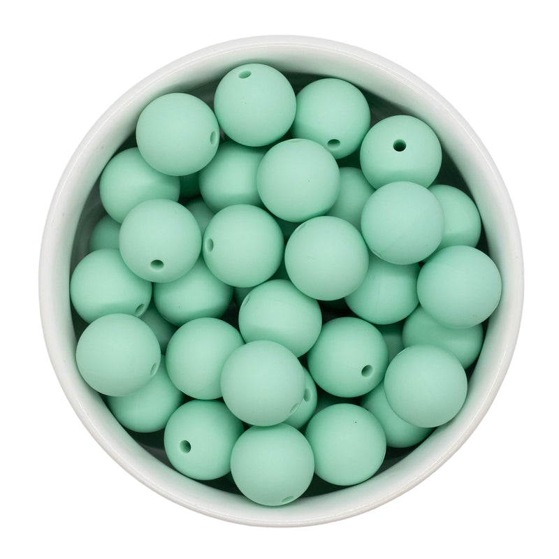 Mint Green Silicone Beads 15mm (Package of 10)