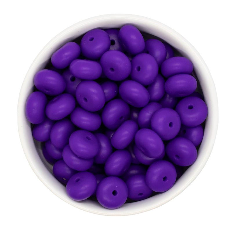 Violet Silicone Abacus Beads 8x14mm (Package of 10)