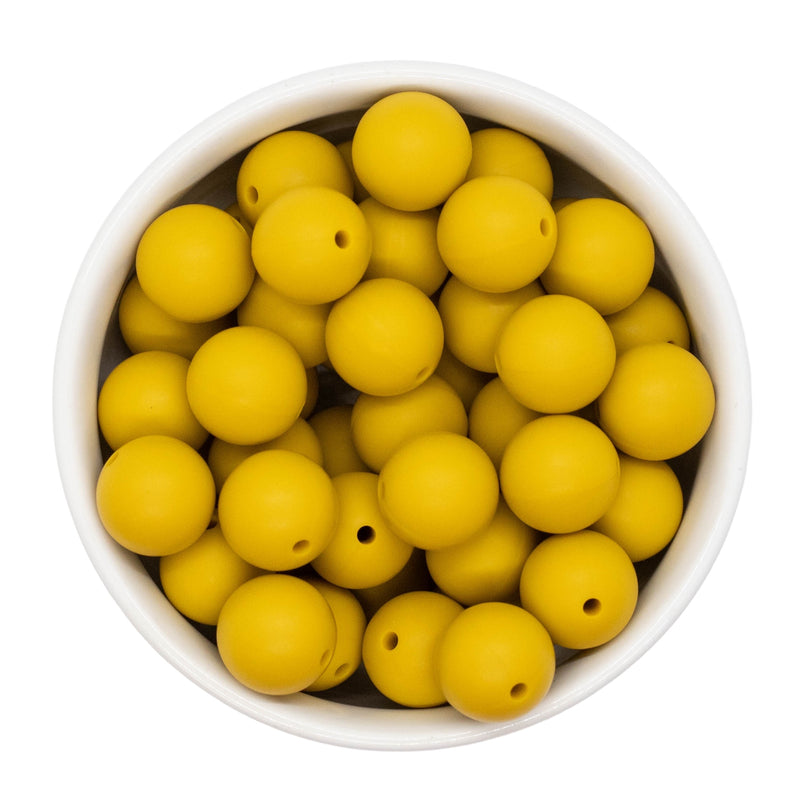 Mustard Silicone Beads 15mm (Package of 10)