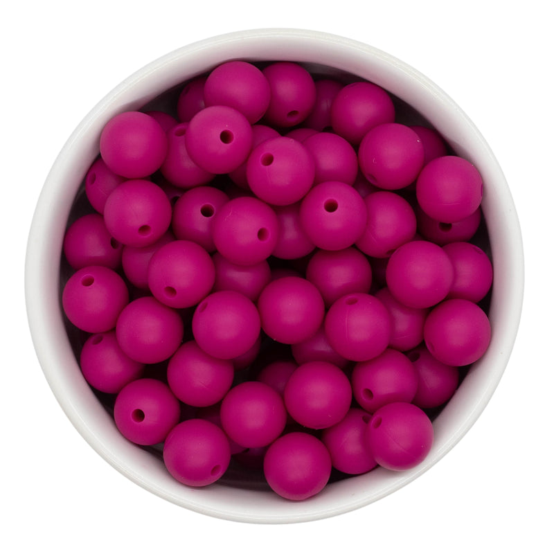 Magenta Silicone Beads 12mm (Package of 20)