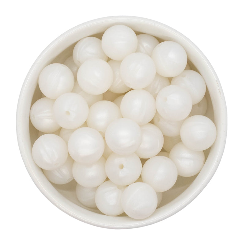 Pearlized White Silicone Beads 15mm (Package of 10)