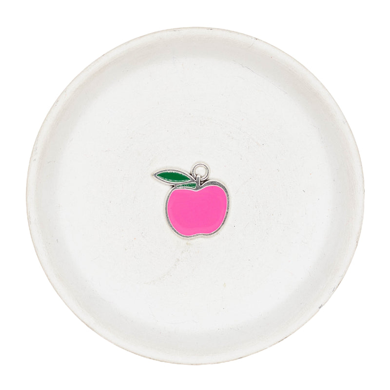 Neon Pink Apple Enamel Jumbo Charm 25x24mm (Package of 1)