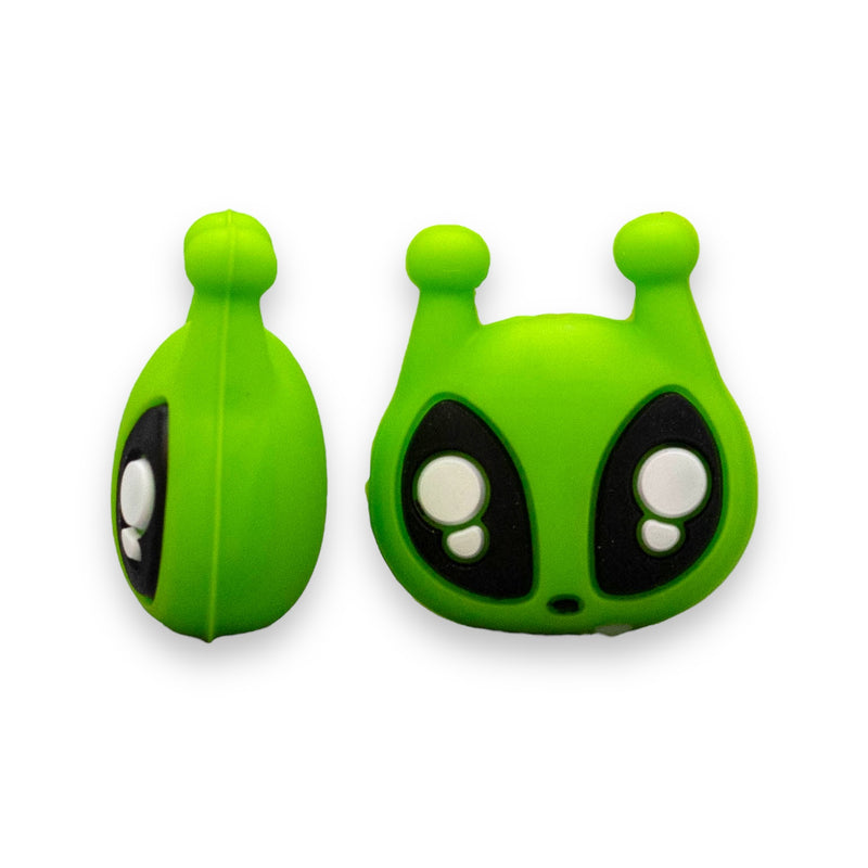 3-D Alien Silicone Focal Bead 26x29x15mm (Package of 2)