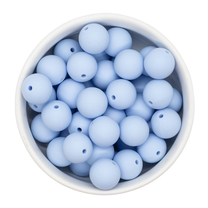 Light Blue Silicone Beads 15mm (Package of 10)