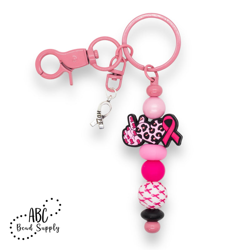 Peace, Love, Pink Ribbon Keychain Kit