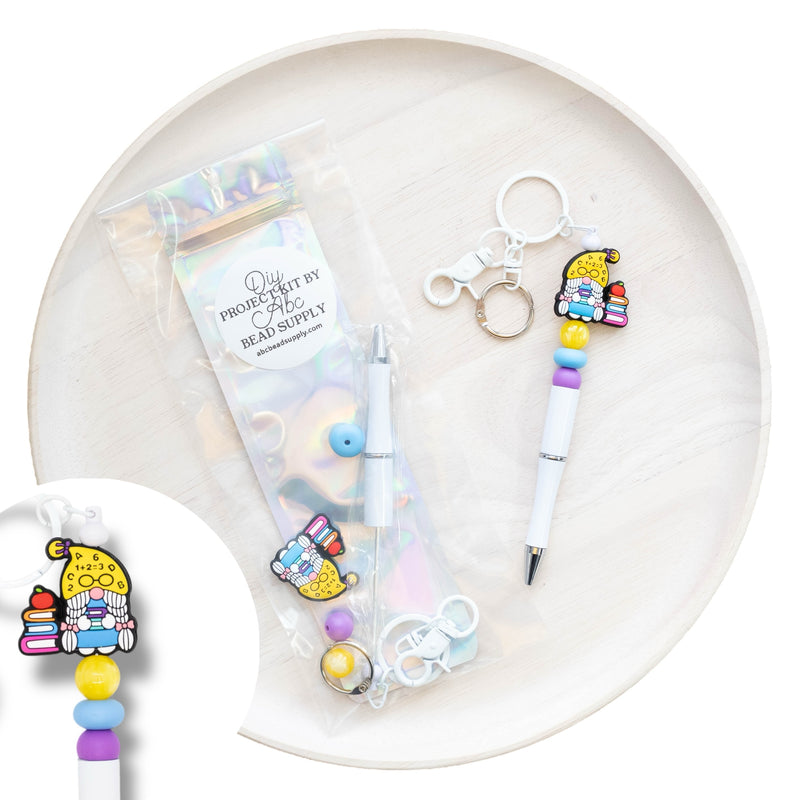 Teacher Gnome Beadable Keychain Pen Kit