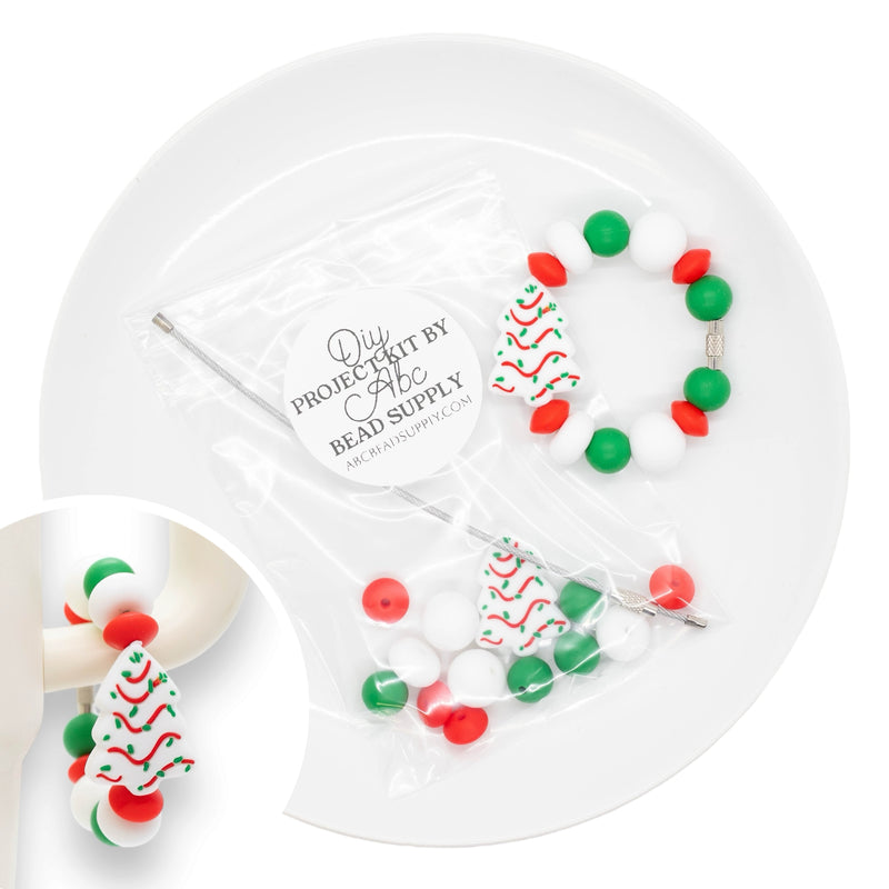 Christmas Tree Cake Silicone Beverage Charm Kit