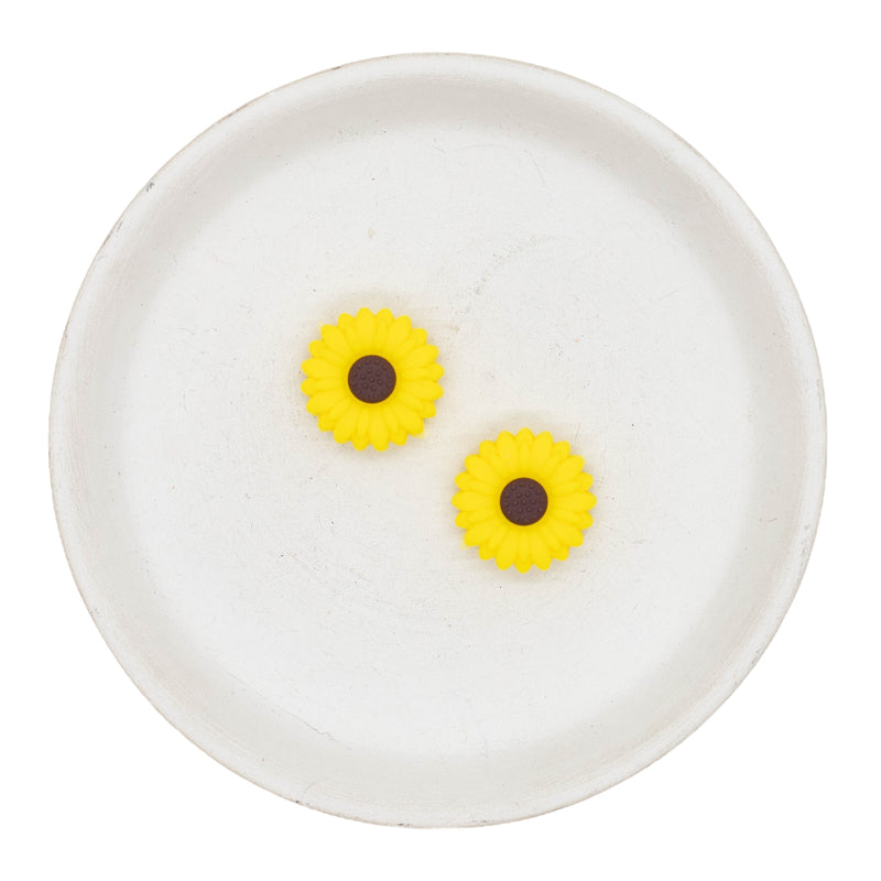 Mini Sunflower Silicone Focal Bead 19mm (Package of 2)