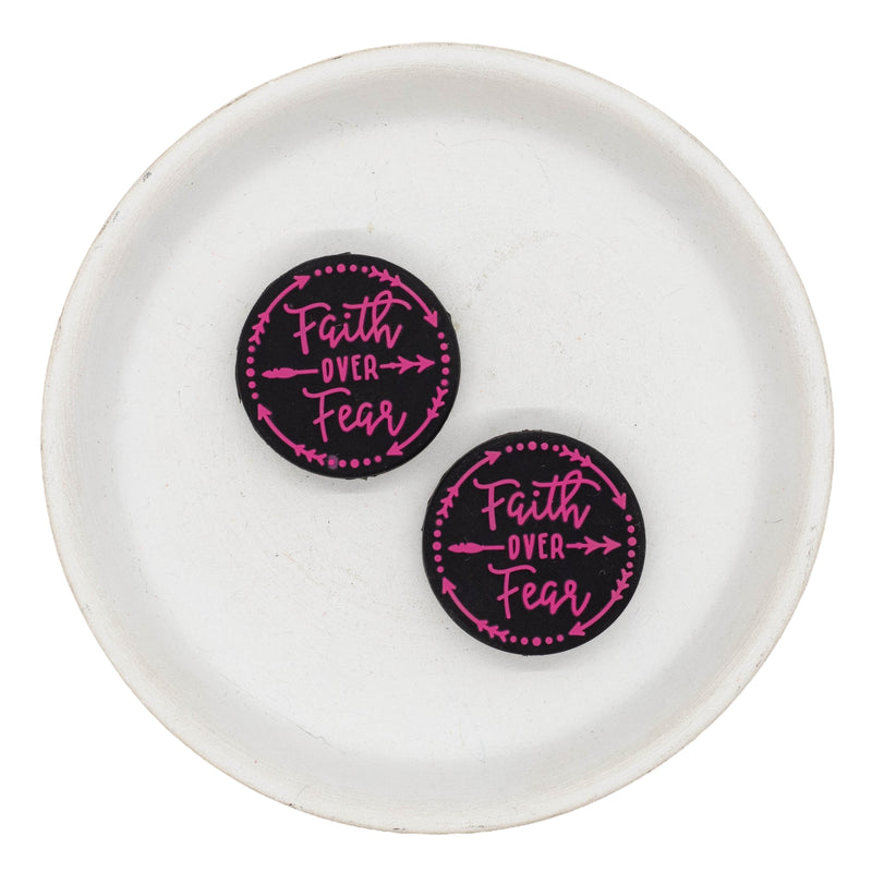 Faith Over Fear Silicone Focal Bead 30mm (Package of 2)