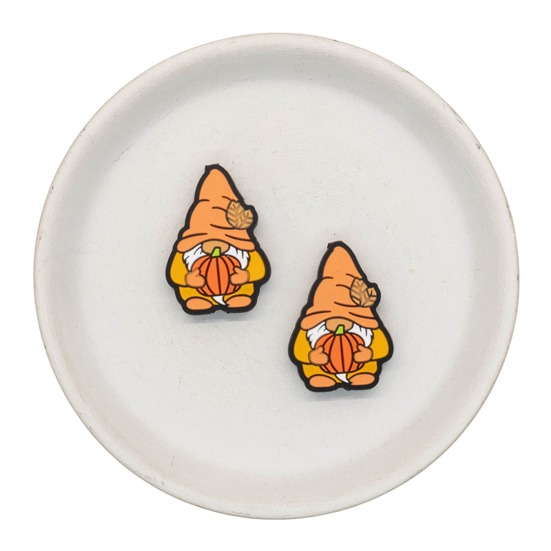 Fall Gnome w/Pumpkin Silicone Focal Bead 32x22mm (Package of 2)