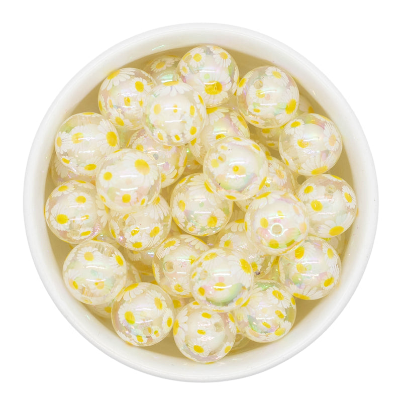 Iridescent Translucent Daisies Beads 16mm (Package of 10)