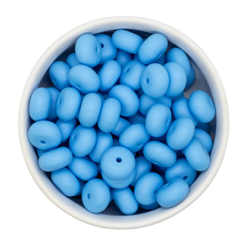 Sky Blue Silicone Abacus Beads 8x14mm (Package of 10)