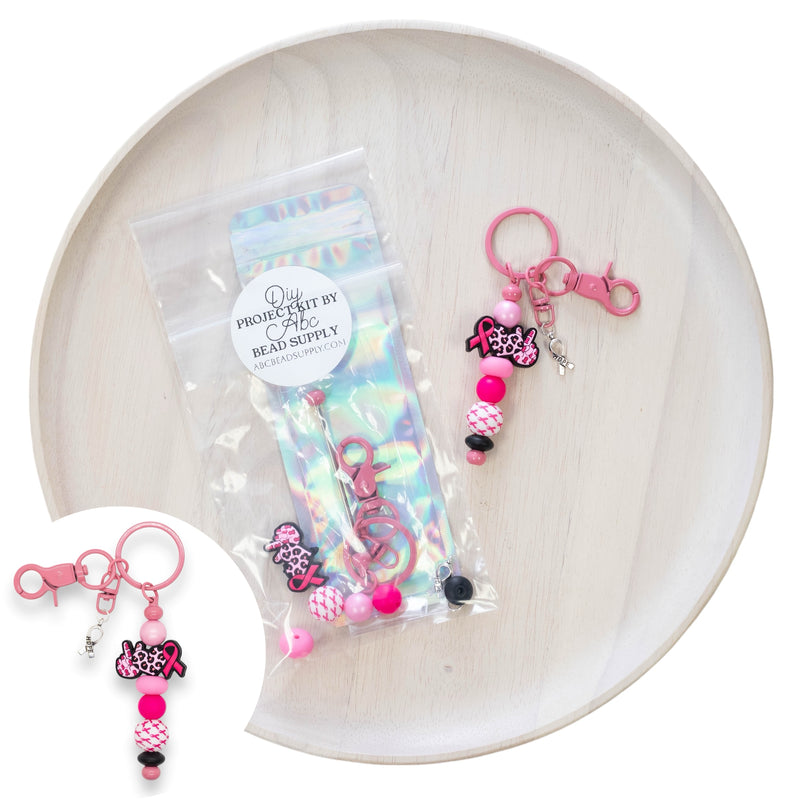 Peace, Love, Pink Ribbon Keychain Kit