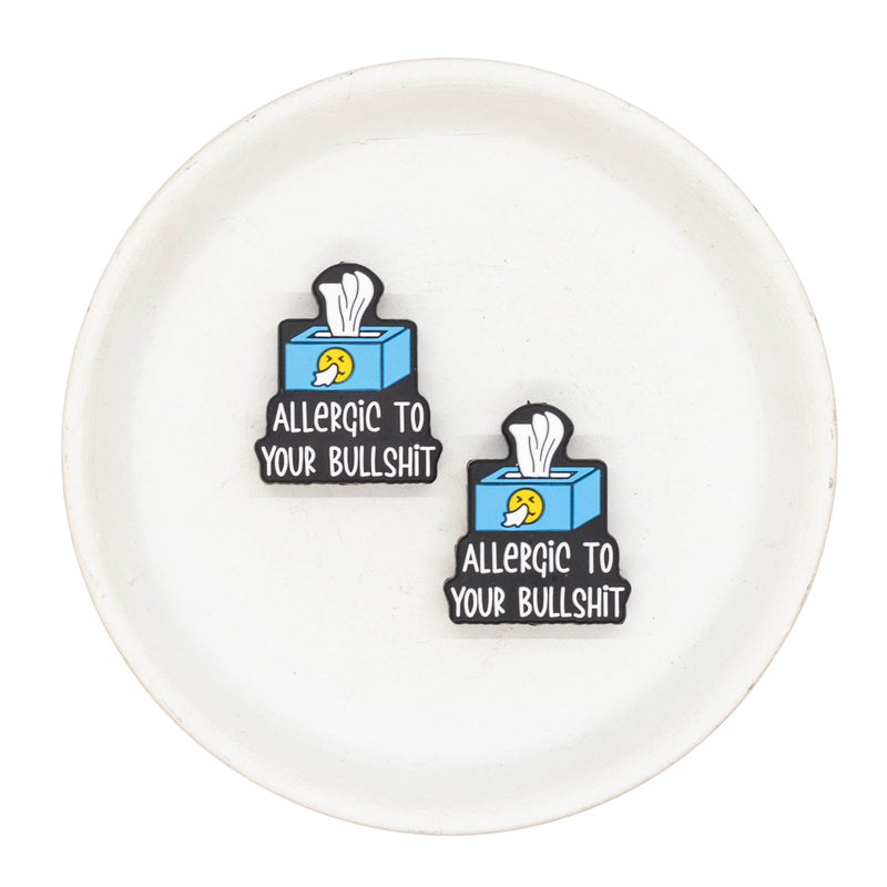 Allergic to Your Bullshit Silicone Focal Bead 25x30mm (Package of 2)