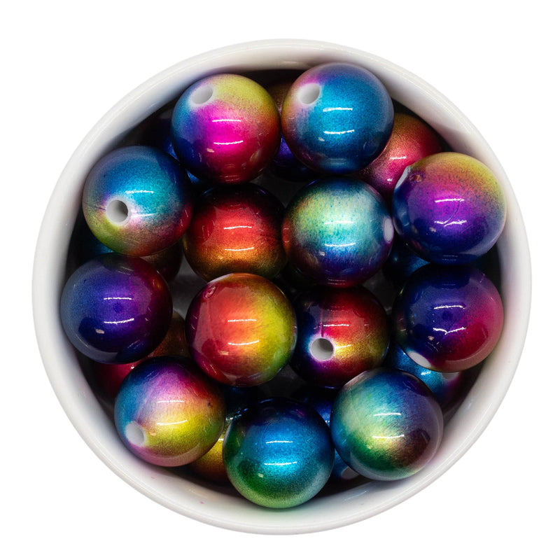 Multicolor High Shine Ombre Beads 20mm (Package of 10)