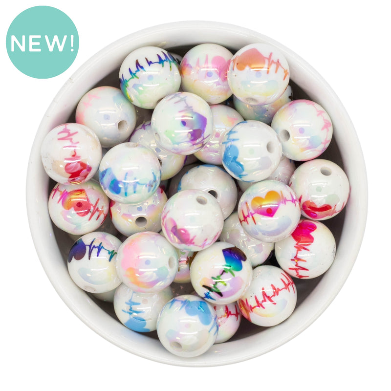 Iridescent Heartbeat Color Variety Pack Beads 16mm (Package of 10)