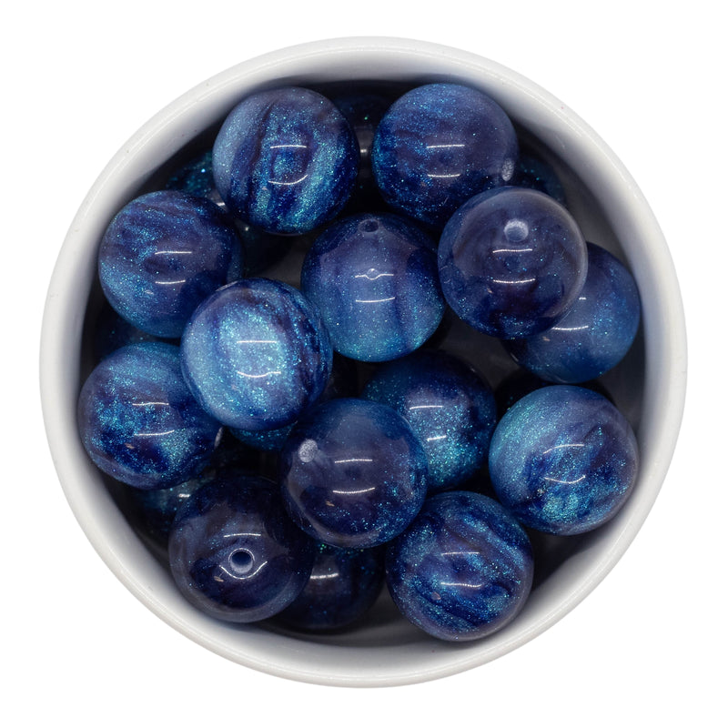 Royal Blue Cosmic Glitter Beads 20mm (Package of 10)