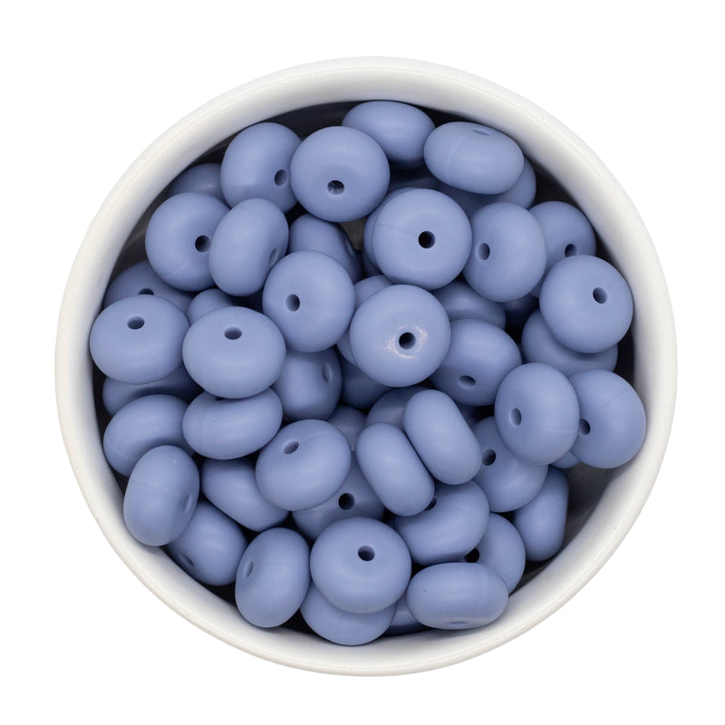 Cottage Blue Silicone Abacus Beads 8x14mm (Package of 10)