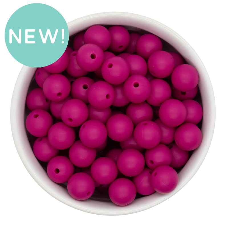 Magenta Silicone Beads 12mm (Package of 20)