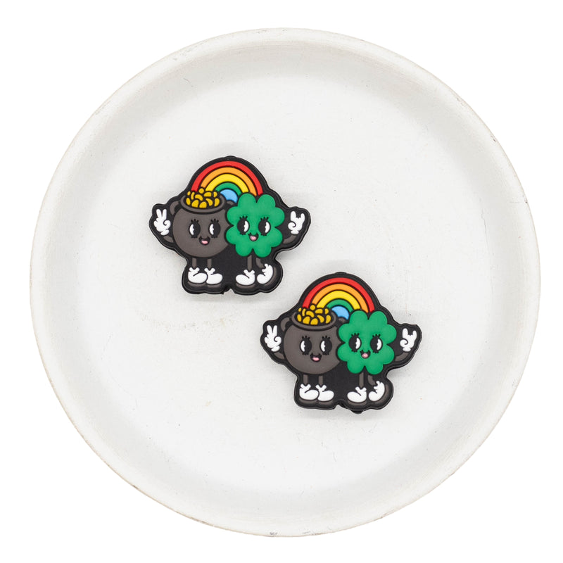 Shamrock & Pot of Gold Buddies Silicone Focal Bead 28x33mm (Package of 2)