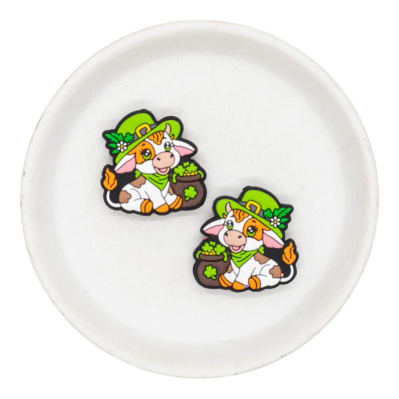 Leprechaun Cow Silicone Focal Bead 31mm (Package of 2)