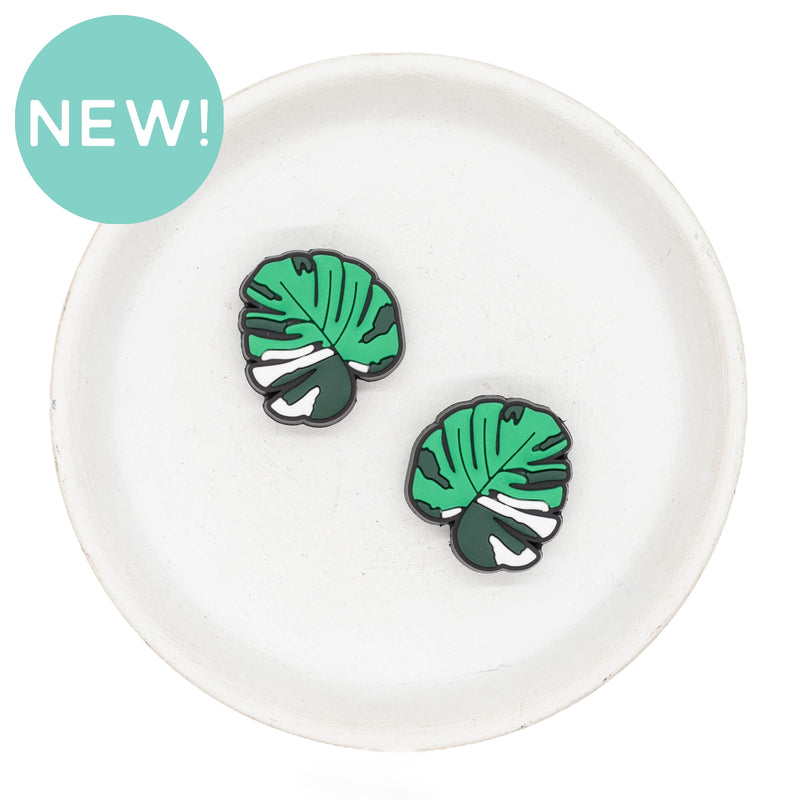 Monstera Silicone Focal Bead 26x25mm (Package of 2)