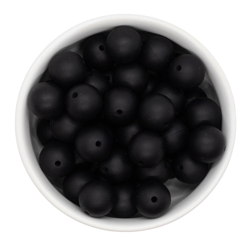 Black Silicone Beads 15mm (Package of 10)