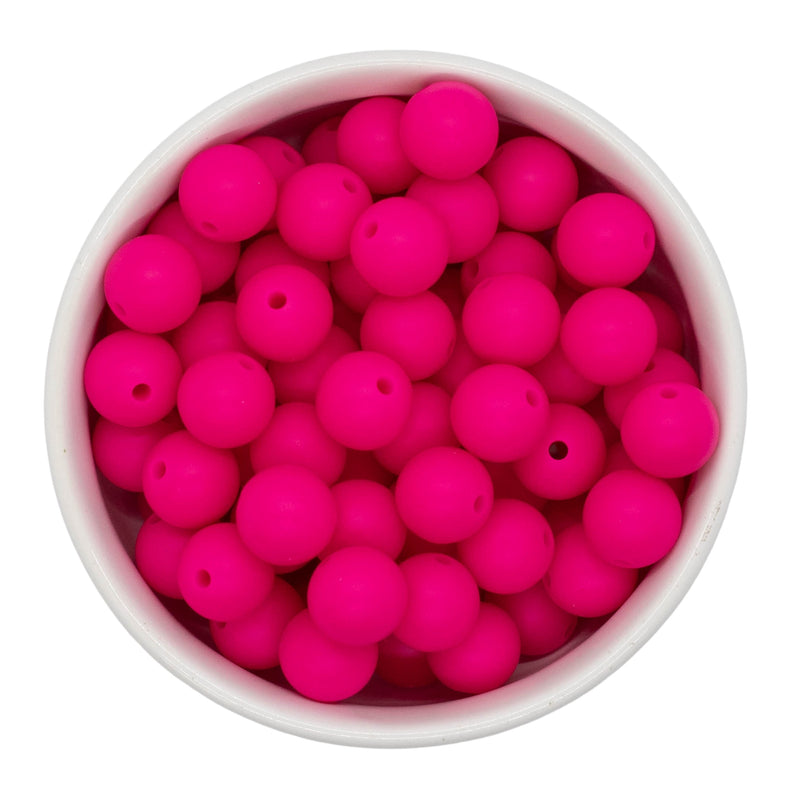 Hot Pink Silicone Beads 12mm (Package of 20)