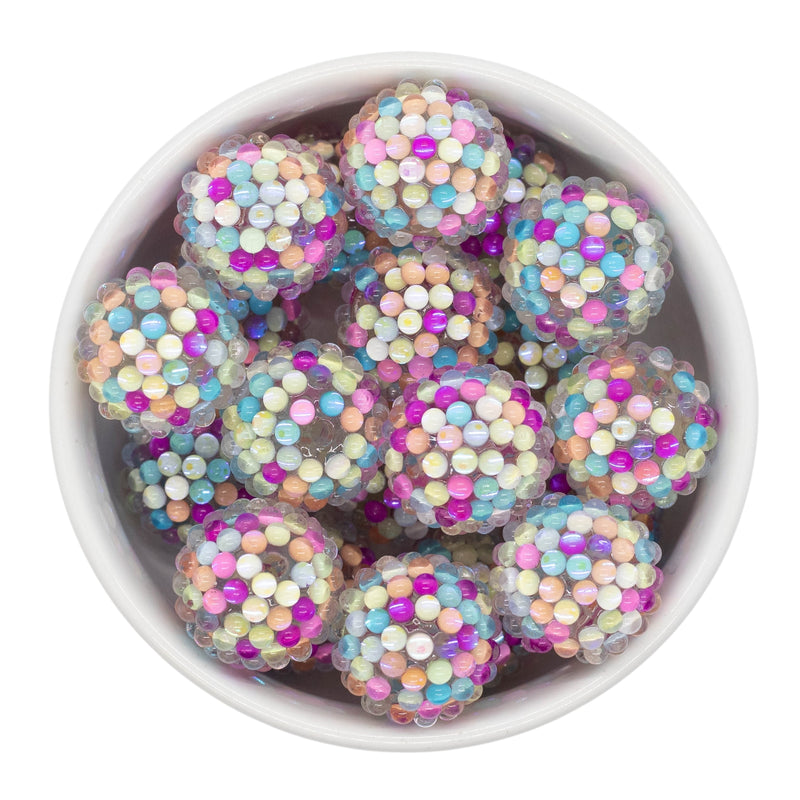 Multicolor Pebbled Illusion Rhinestone Beads 20mm (Package of 5)