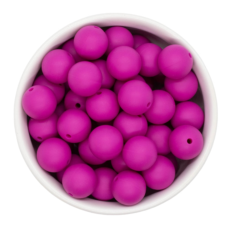 Fuchsia Silicone Beads 15mm (Package of 10)