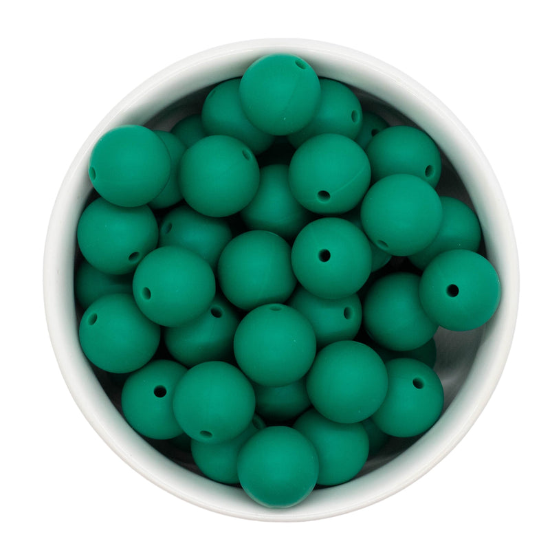 Hunter Green Silicone Beads 15mm (Package of 10)