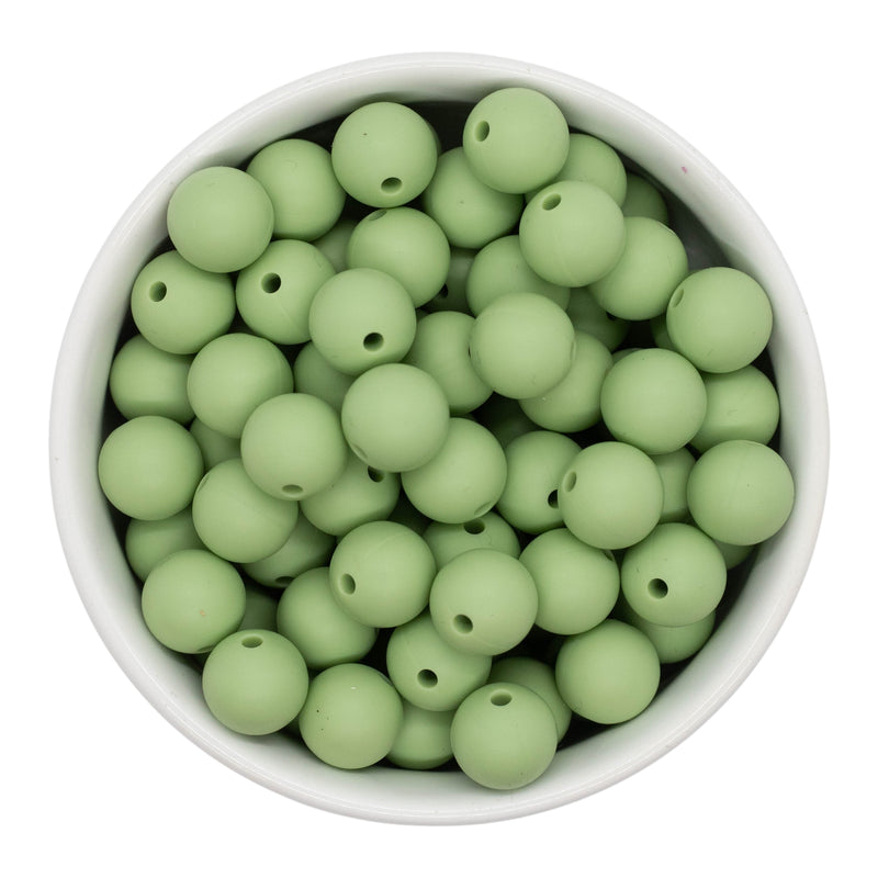 Moss Green Silicone Beads 12mm (Package of 20)