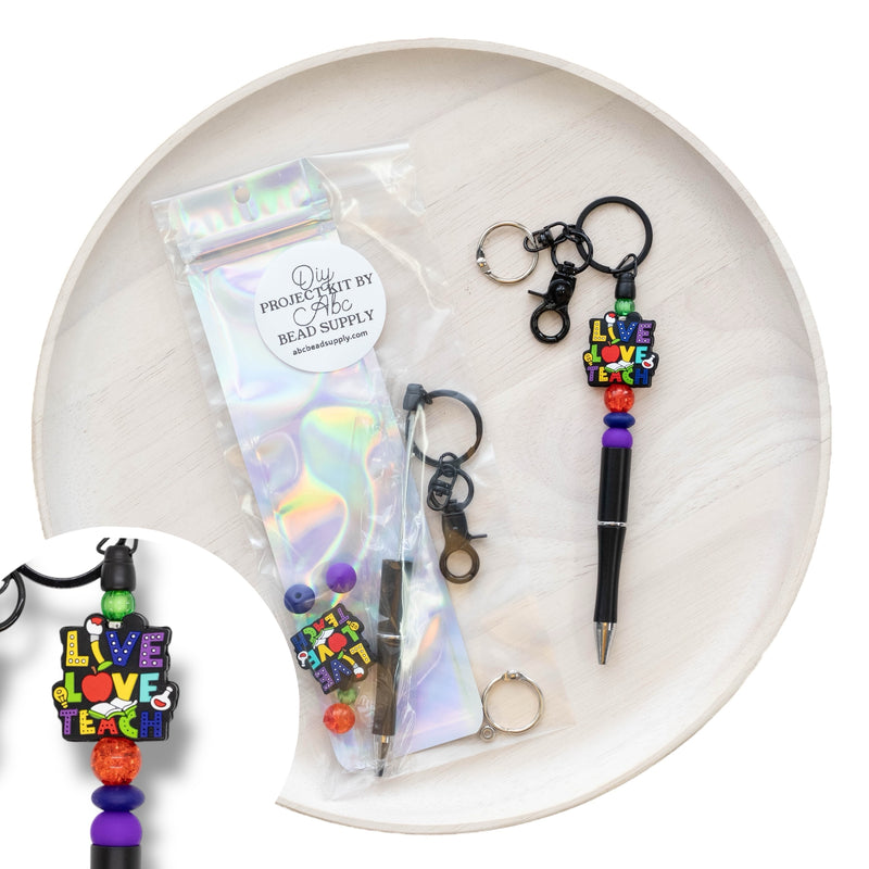 Live Love Teach Beadable Keychain Pen Kit